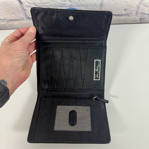 Vera Bradley Black Quilted Nylon Wallet with Patent Trim - Picture 5 of 9